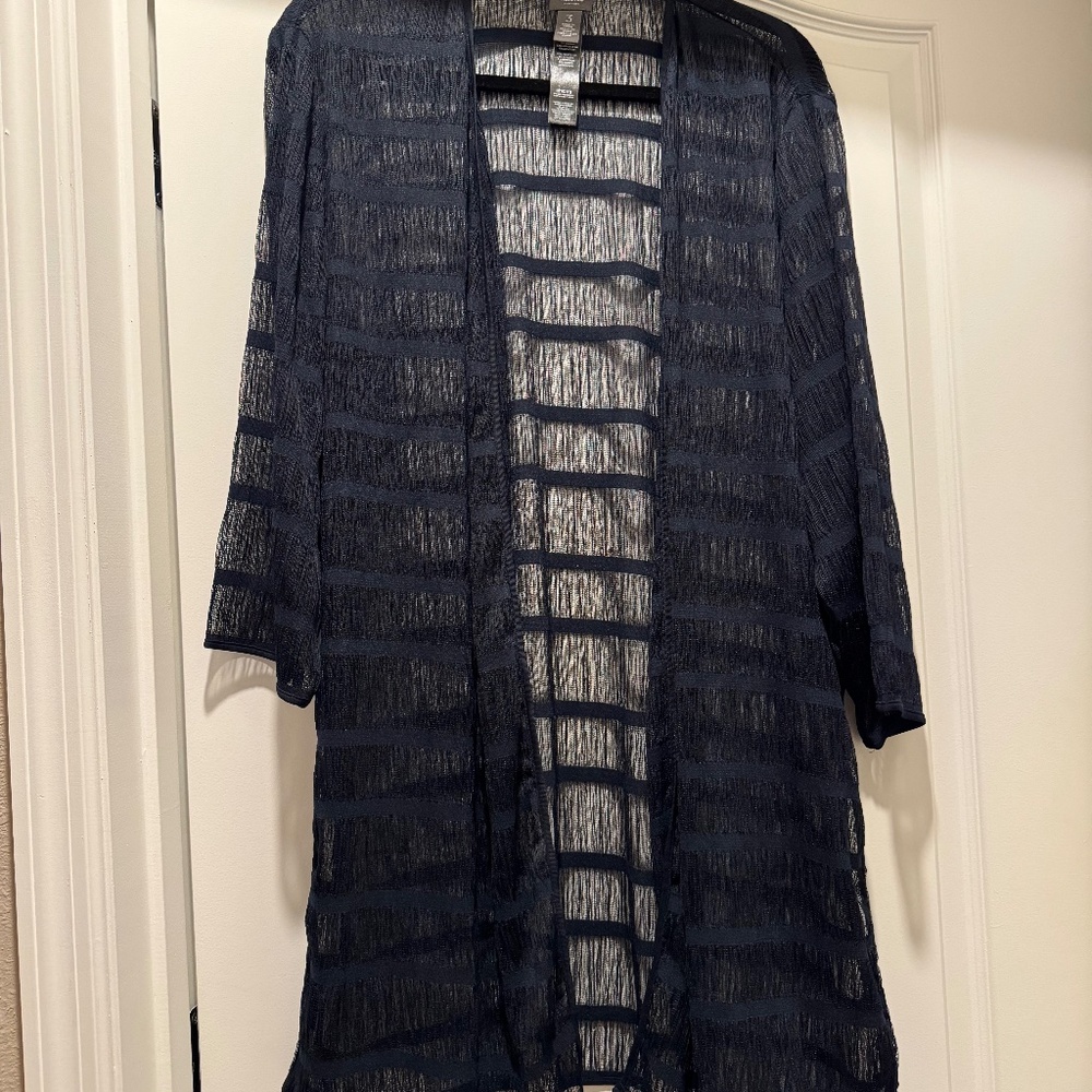 Chicos Travelers Navy Blue Cardigan